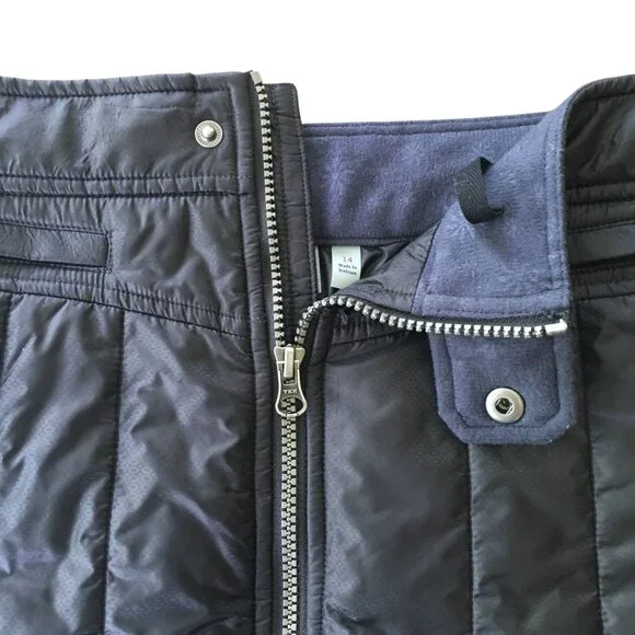 Athleta Toasty Buns Mini Skirt Women's Size 14 Black Quilted Puffer Insulated - Picture 7 of 12